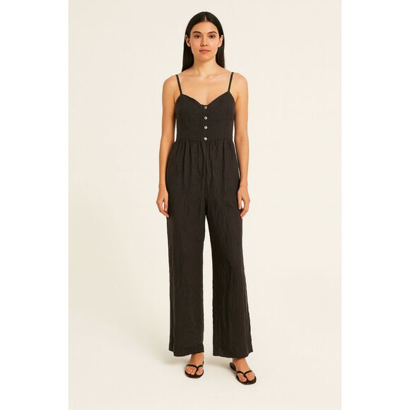 Madewell Black Linen Jumpsuit – Size 10 (New with Tag) - Picture 1 of 8